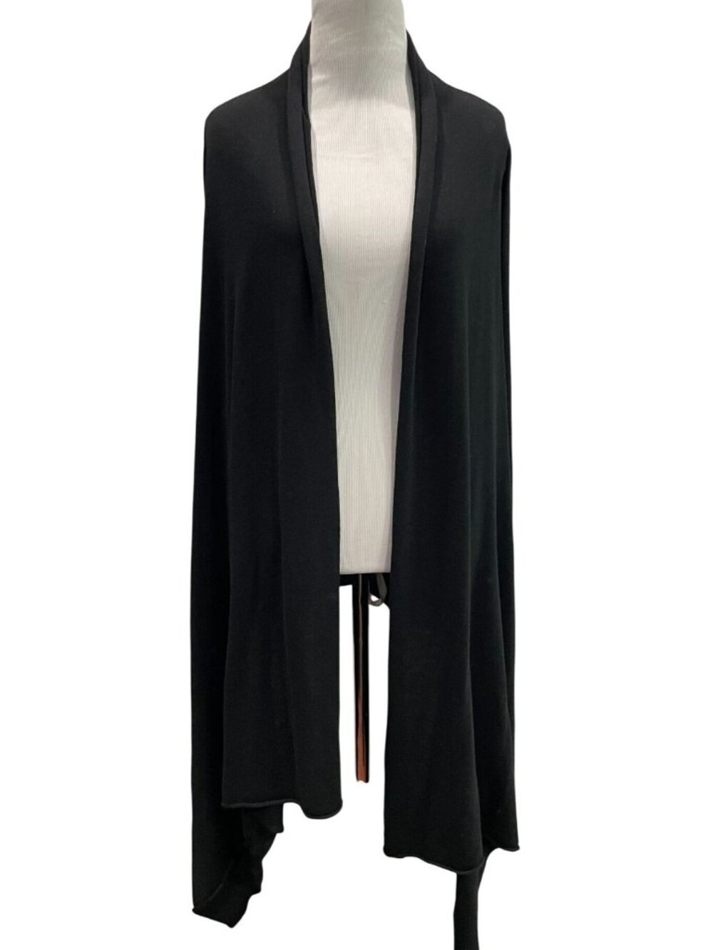 Cable & Gauge Open Front Draped Knit Cardigan M/L Black Whimsygoth Fairy Grunge